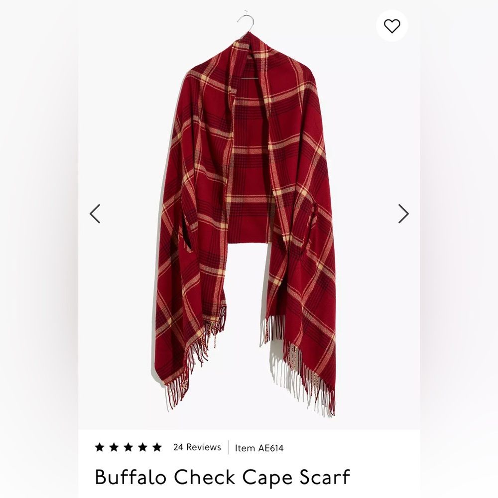 NWT Buffalo Check Cape Scarf